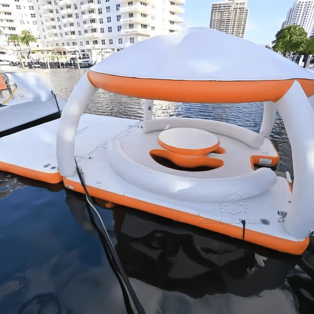 orange water floating 115