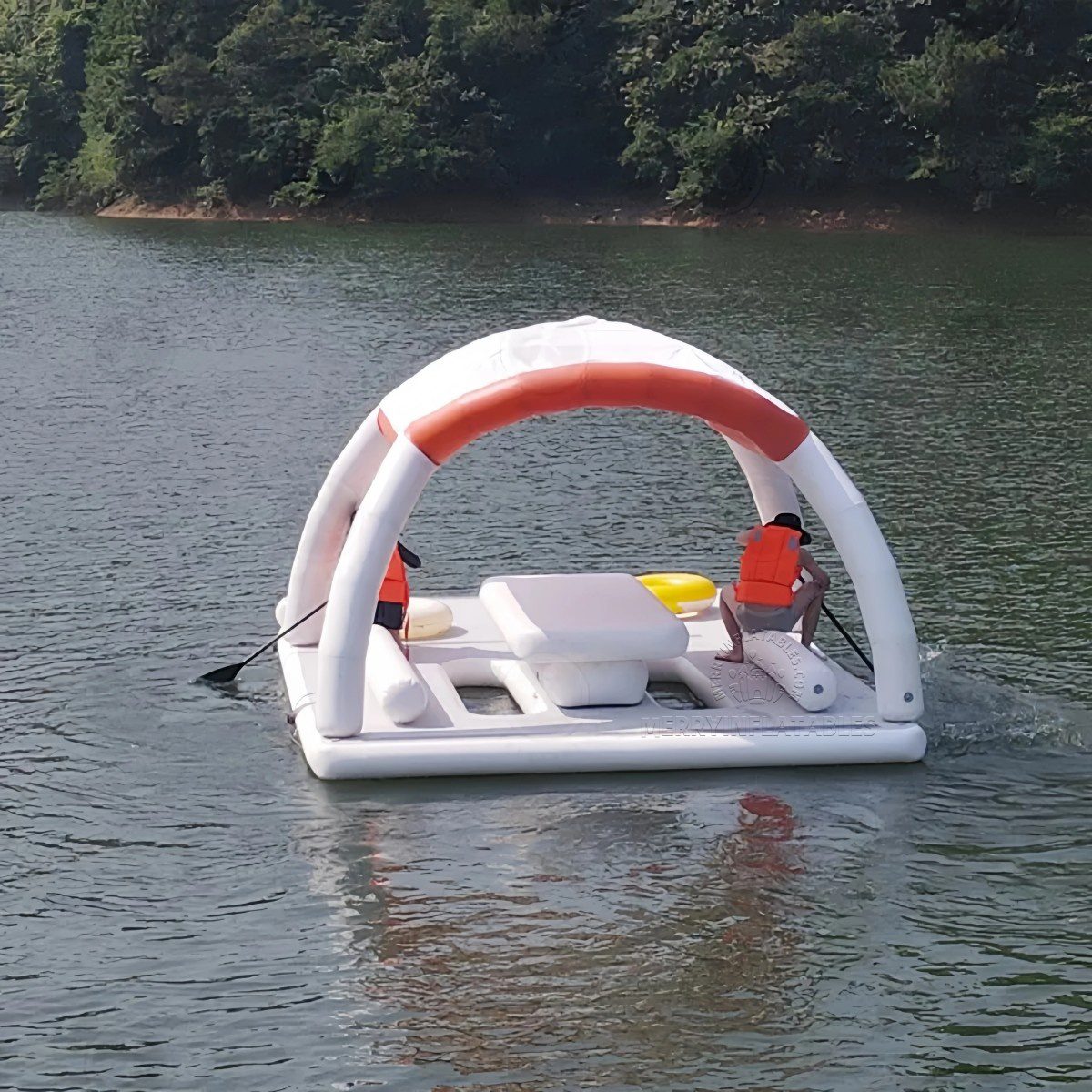 orange water floating 4