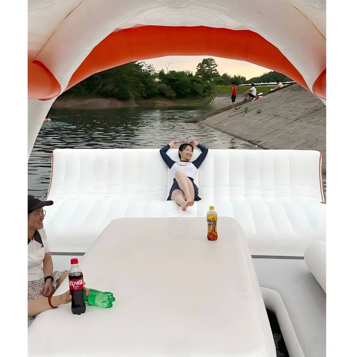 orange water floating 5