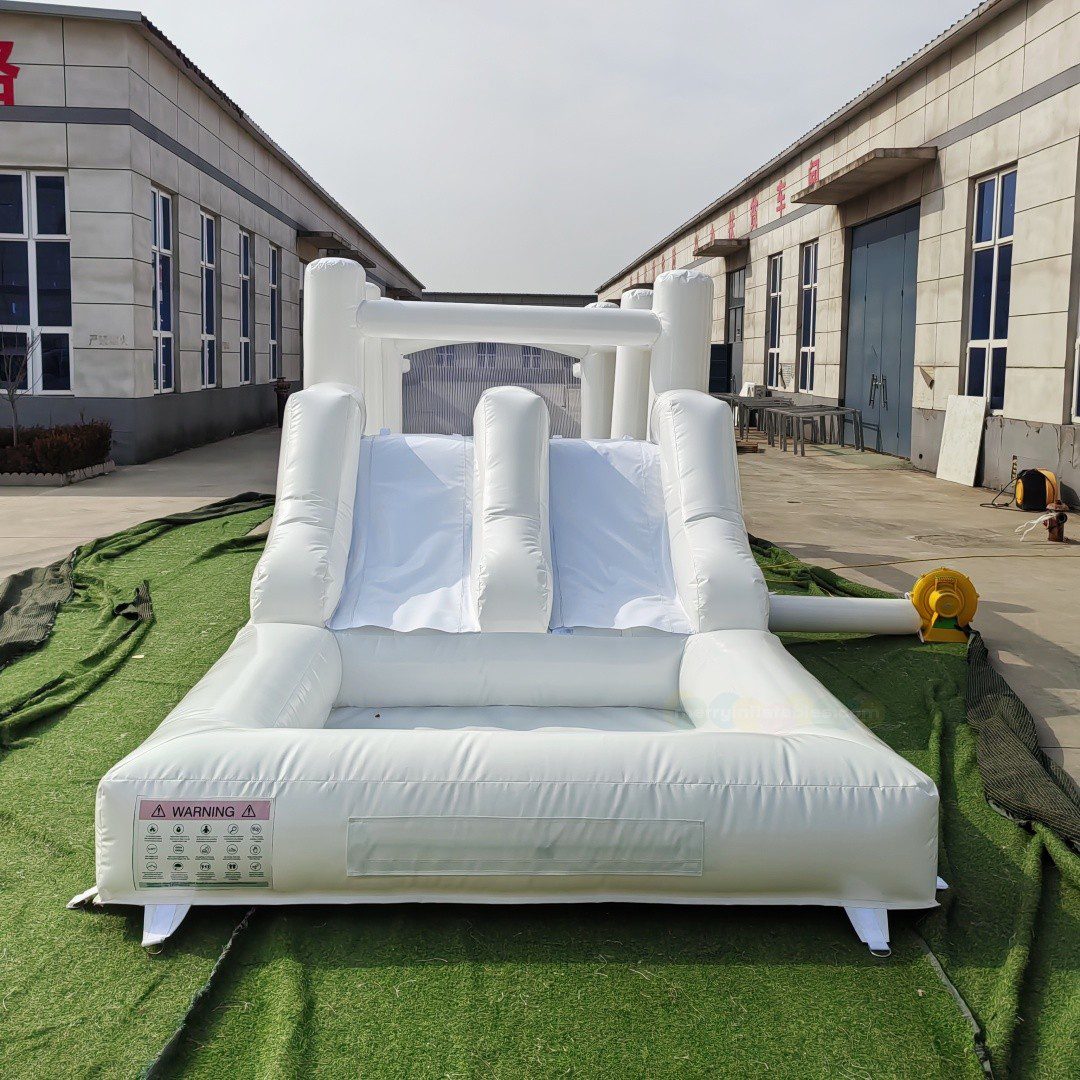 white slide with pool 1