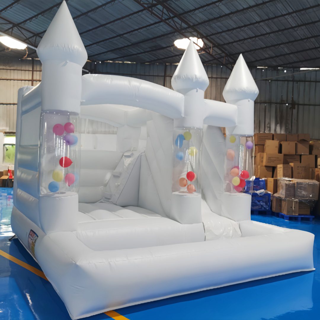 white bounce with balloons