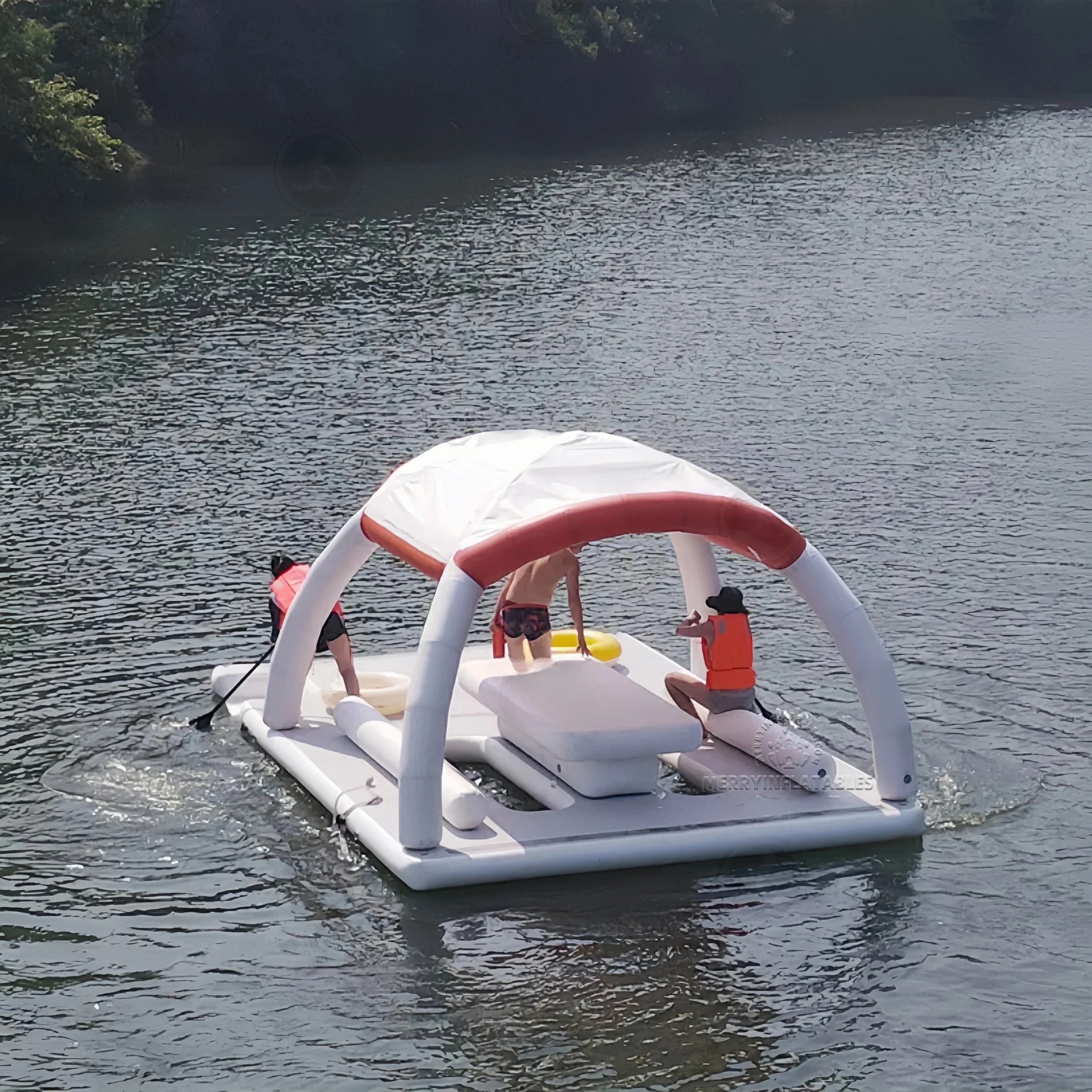 orange water floating 7