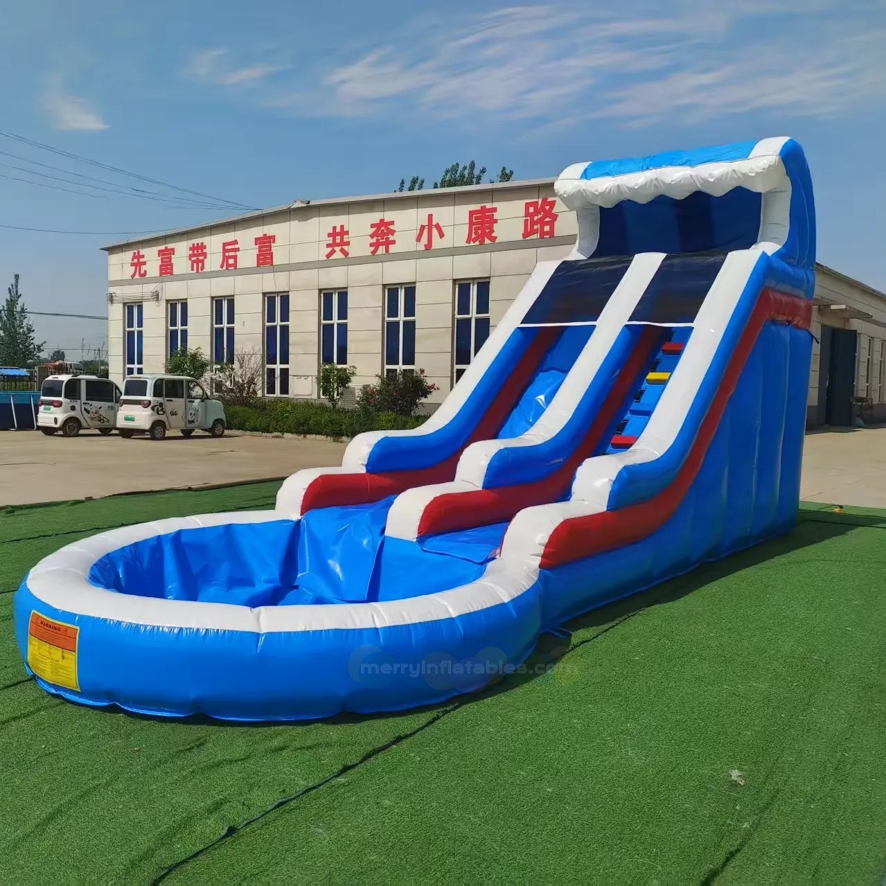 Blue slide with pool 2