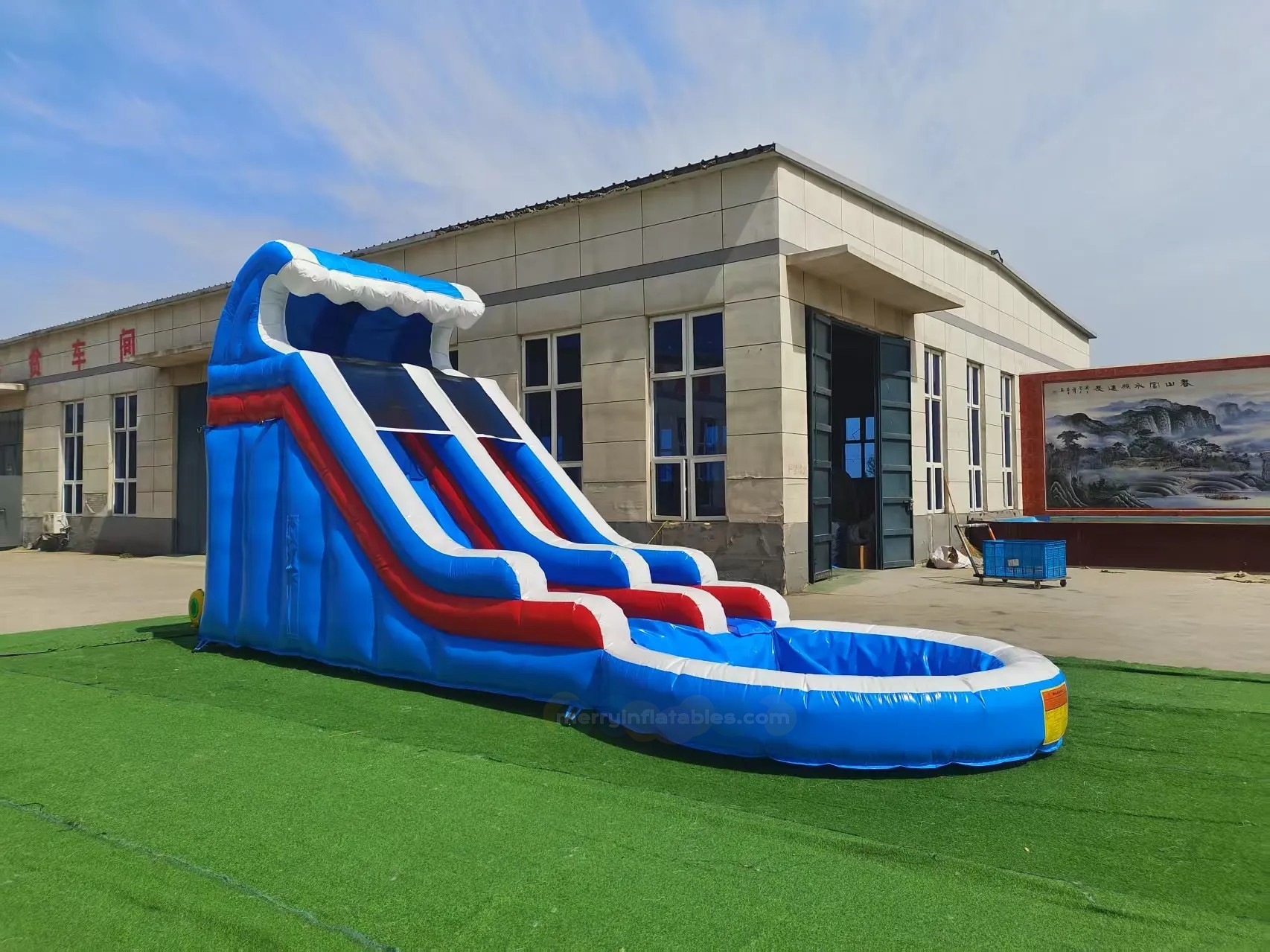 Blue slide with pool 4